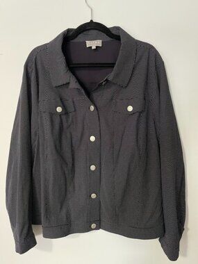 NEW, NEVER WORN - Laura Plus Black & White Dot Button Front Jacket - Size 22